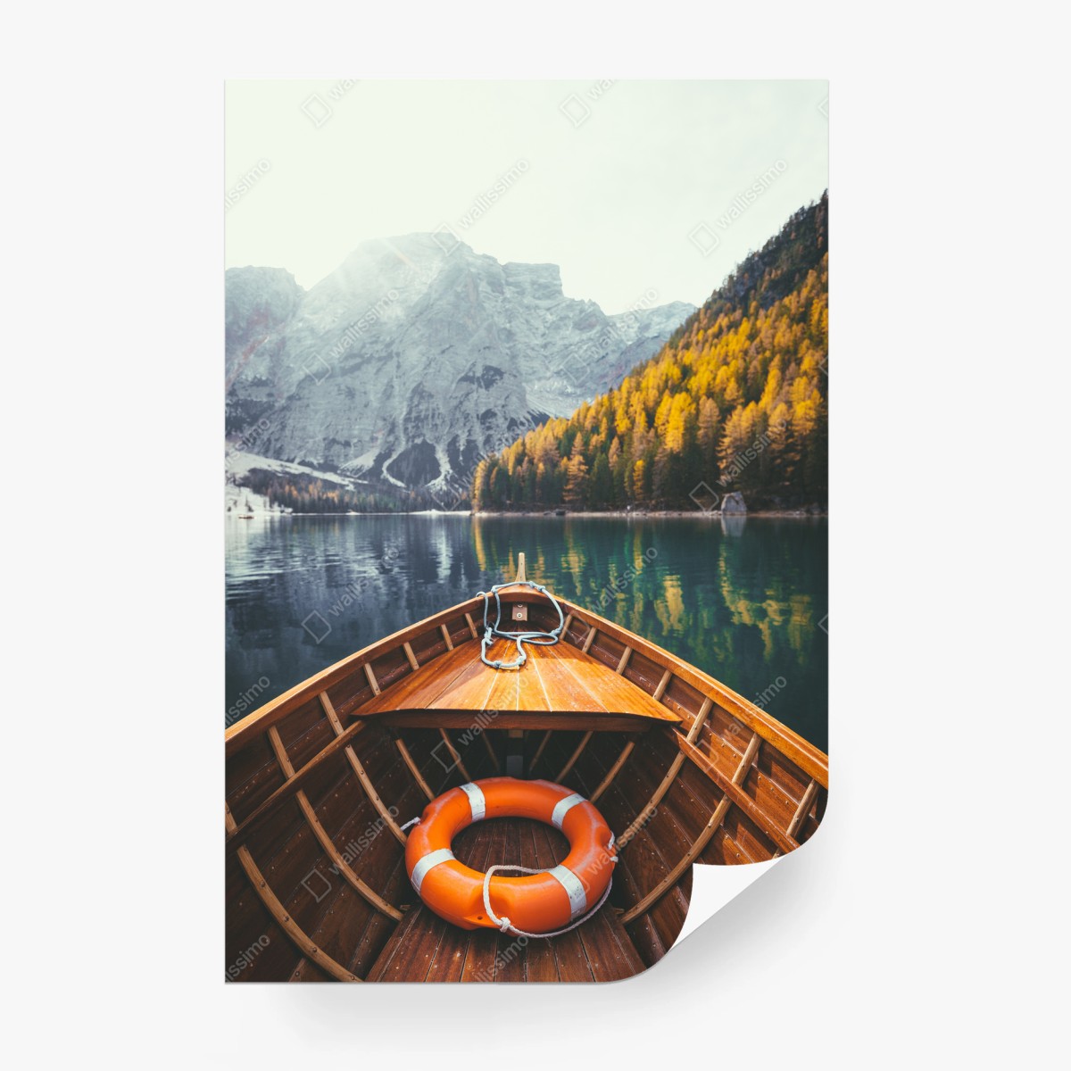 Papier peint matin doré au Lago di Braies – Wallnifity®