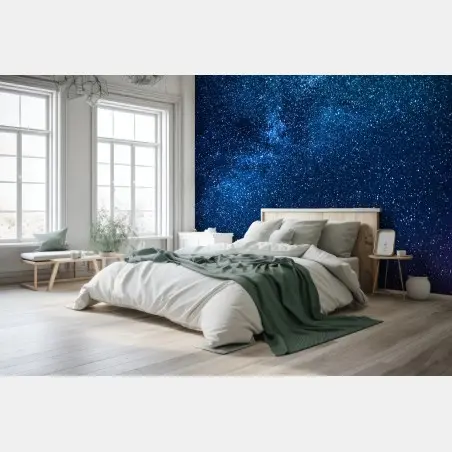 Papier peint ciel étoilé mystique bleu-violet – Wallnifity®