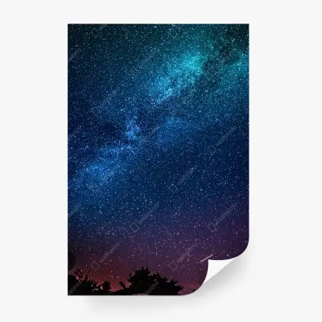 Papier peint ciel étoilé mystique bleu-violet – Wallnifity®