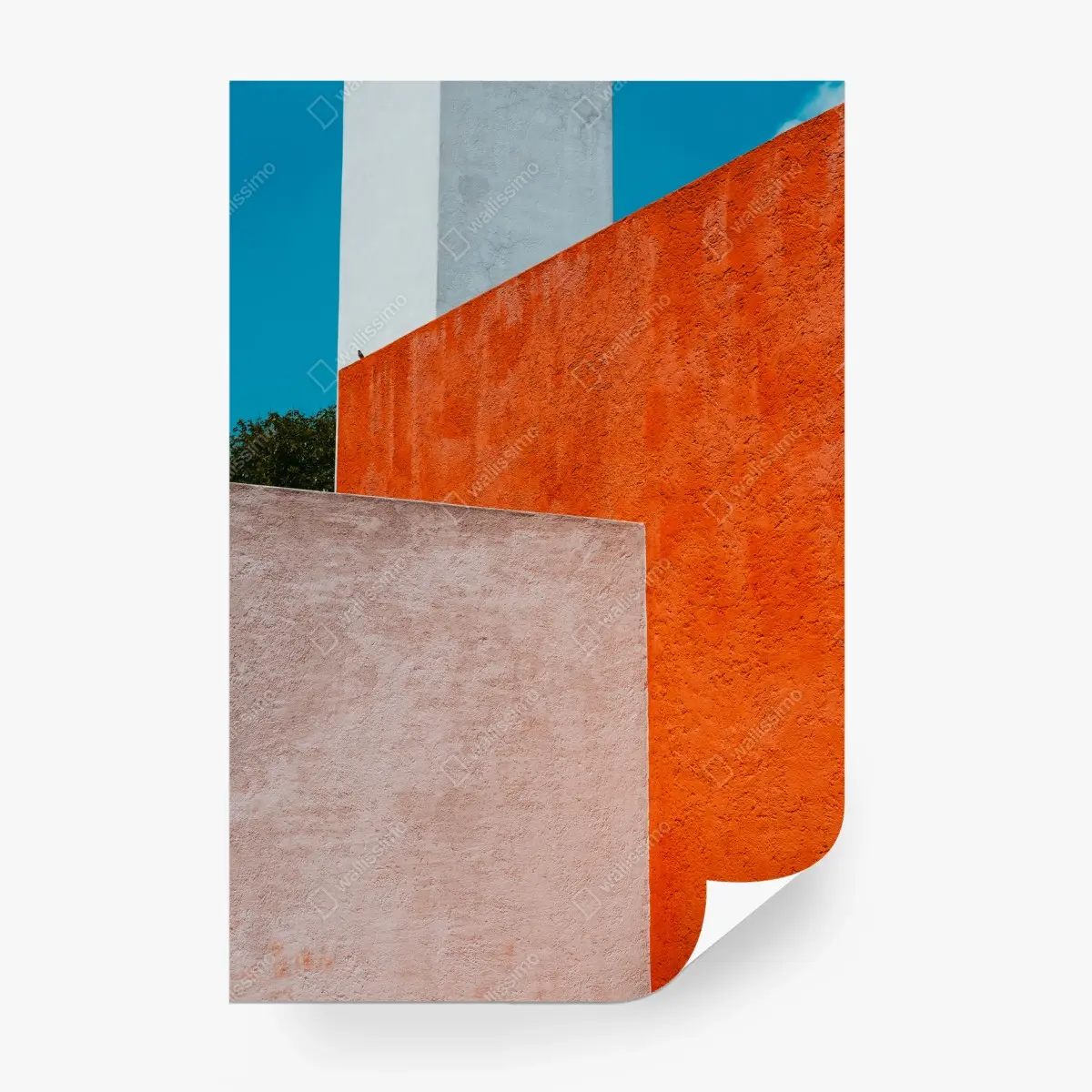 Papier peint composition géométrique aux murs colorés – Wallnifity®