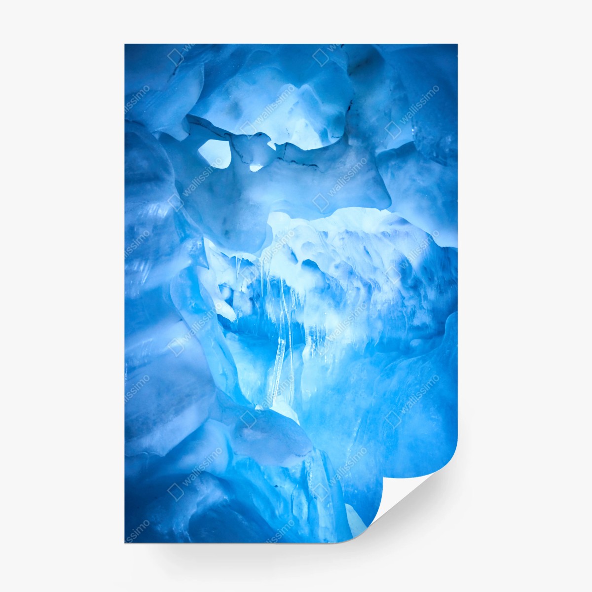 Papier peint intérieur d'une grotte de glace bleue – Wallnifity® Papier peint intérieur d'une grotte de glace bleue – Wallnifity®