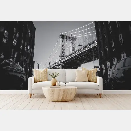 Papier peint vue urbaine du pont Manhattan depuis Dumbo – Wallnifity®