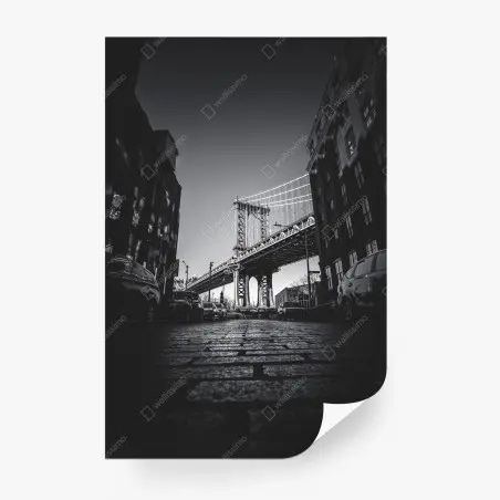 Papier peint vue urbaine du pont Manhattan depuis Dumbo – Wallnifity®