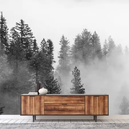 Papier peint brume sur Giant Forest, Sierra Nevada – Wallnifity®