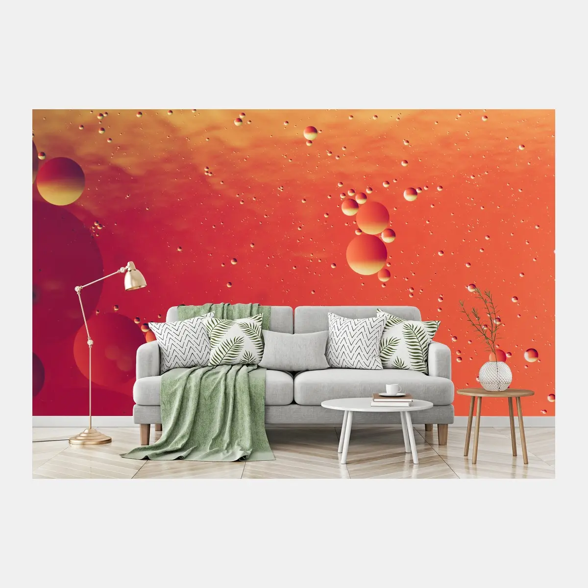 Papier peint rêverie de bulles orangées – Wallnifity®