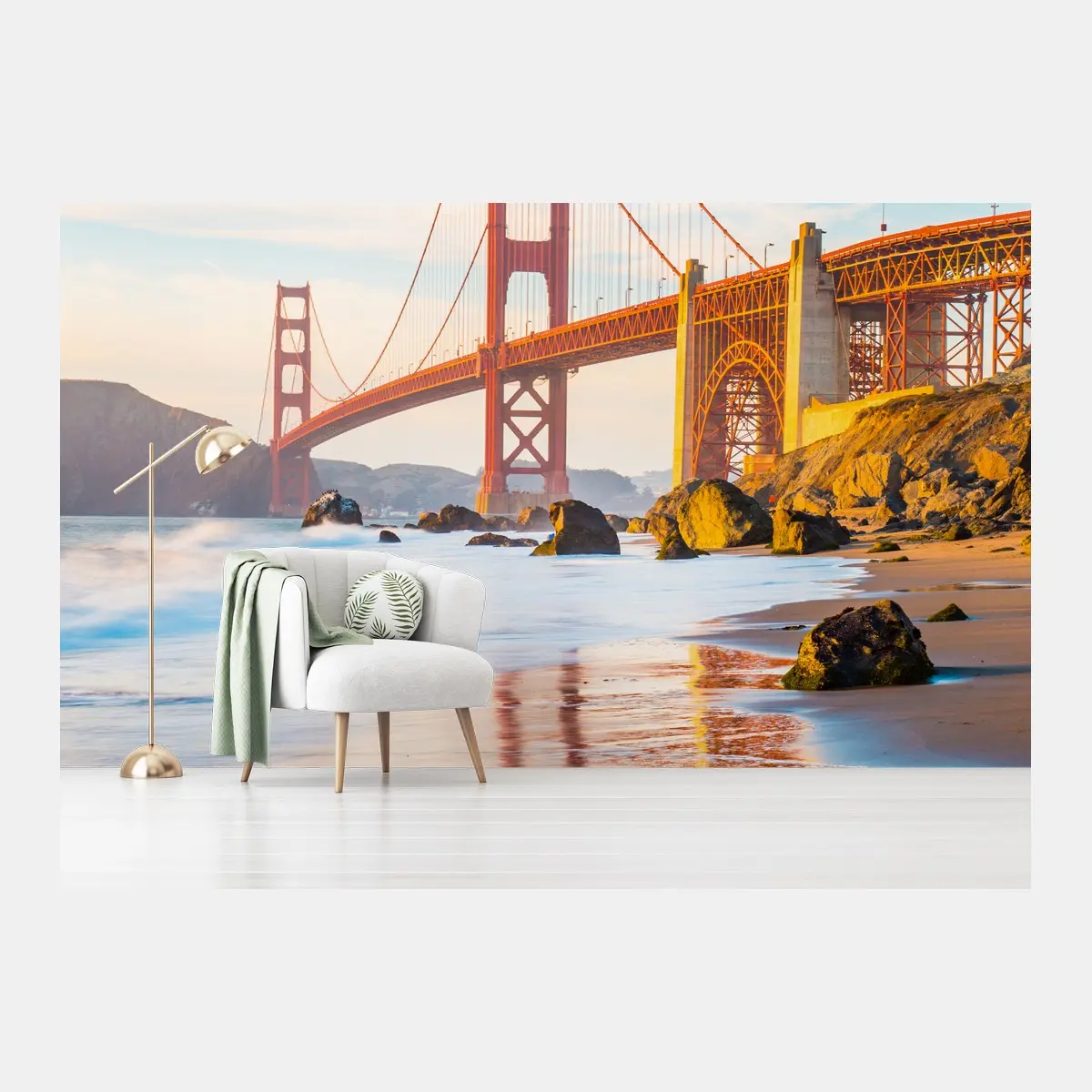 Papier peint vue emblématique du Golden Gate depuis Baker Beach – Wallnifity®