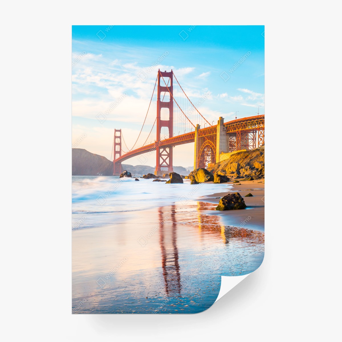 Papier peint vue emblématique du Golden Gate depuis Baker Beach – Wallnifity®