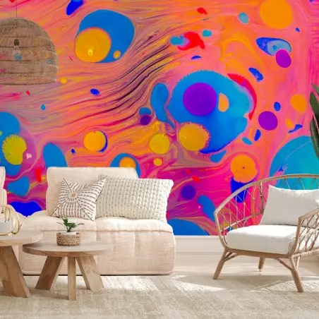 Papier peint marbrures ottomanes multicolores – Wallnifity®