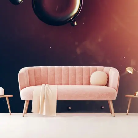 Papier peint danse de bulles abstraites sur fond dégradé – Wallnifity®