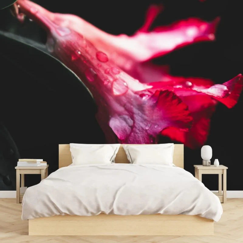 Papier peint fleurs rouges en clair-obscur – Wallnifity® Papier peint fleurs rouges en clair-obscur – Wallnifity®