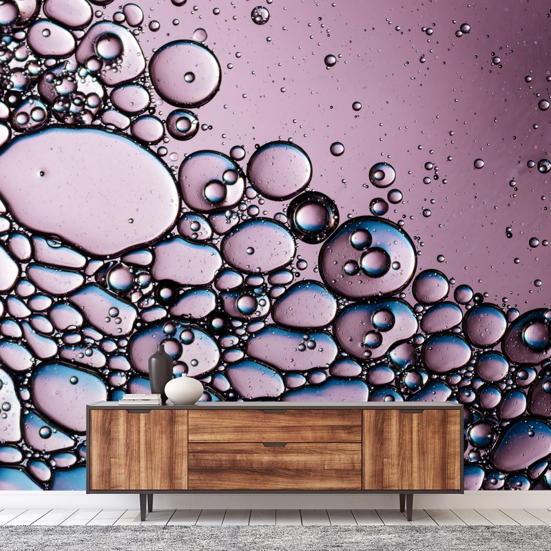 Papier peint danse de bulles violettes et bleues – Wallnifity®