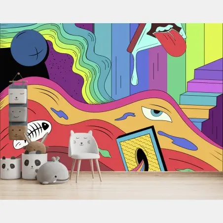 Papier peint rêve psychédélique en couleurs – Wallnifity®