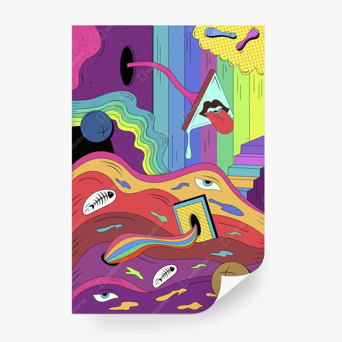 Papier peint rêve psychédélique en couleurs – Wallnifity®