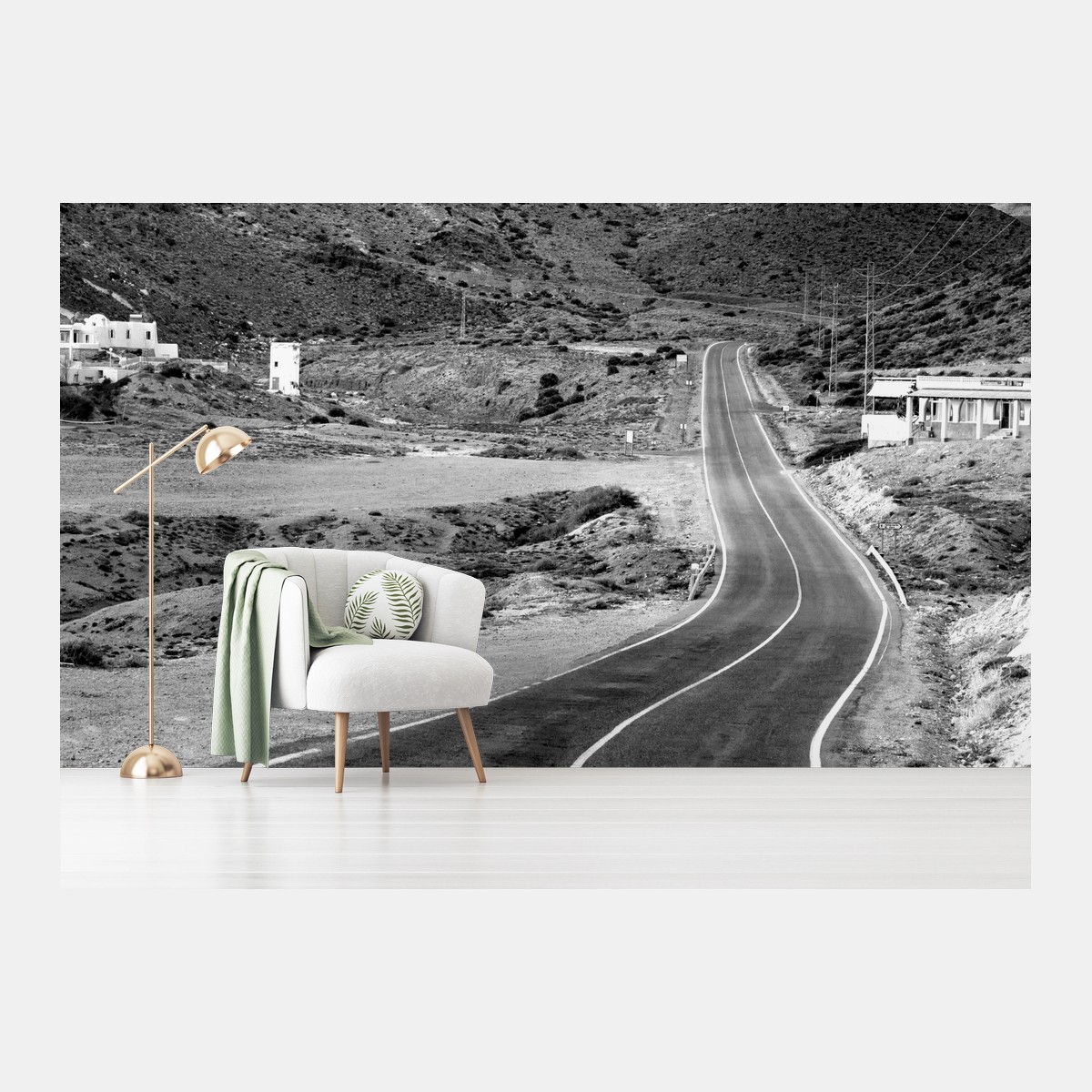 Papier peint route sinueuse vers les montagnes – Wallnifity® Papier peint route sinueuse vers les montagnes – Wallnifity®