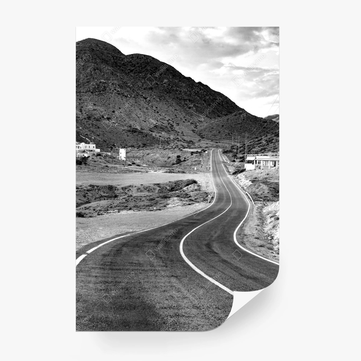 Papier peint route sinueuse vers les montagnes – Wallnifity® Papier peint route sinueuse vers les montagnes – Wallnifity®