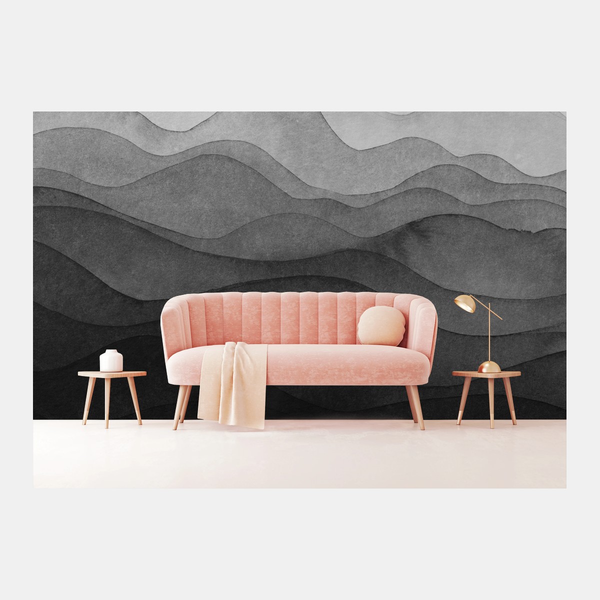 Papier peint paysage montagneux en couches d'encre – Wallnifity® Papier peint paysage montagneux en couches d'encre – Wallnifity®