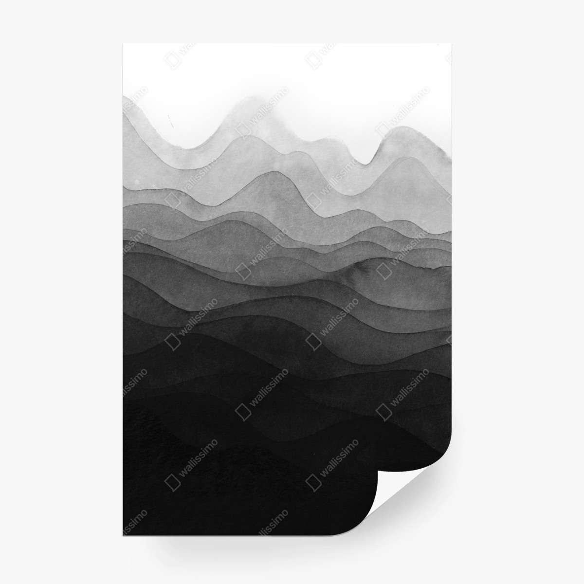 Papier peint paysage montagneux en couches d'encre – Wallnifity® Papier peint paysage montagneux en couches d'encre – Wallnifity®