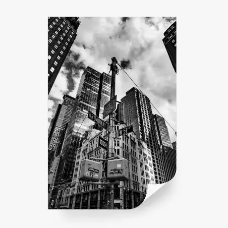 Papier peint perspective urbaine sur Broadway – Wallnifity®