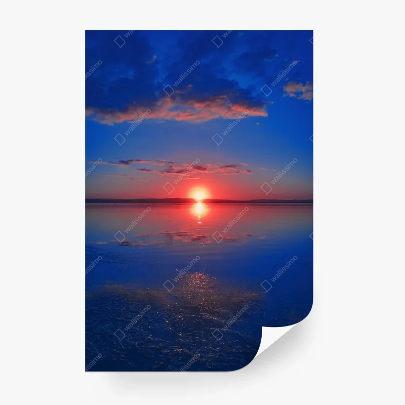 Papier peint crépuscule rouge sur le lac – Wallnifity®