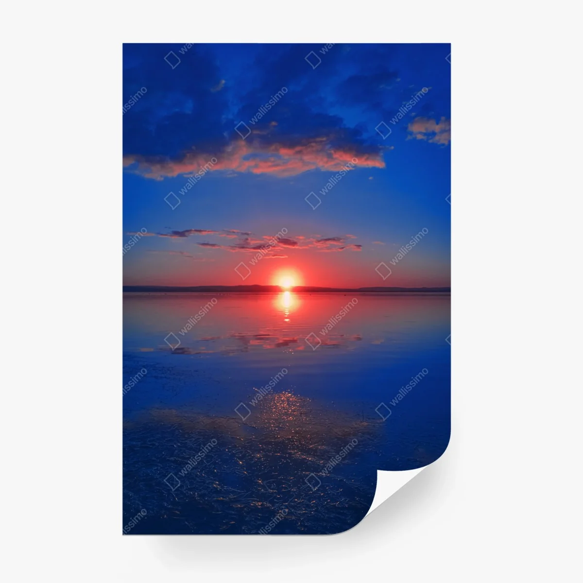 Papier peint crépuscule rouge sur le lac – Wallnifity®