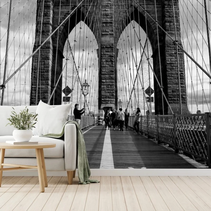 Papier peint pont de Brooklyn en perspective – Wallnifity® Papier peint pont de Brooklyn en perspective – Wallnifity®