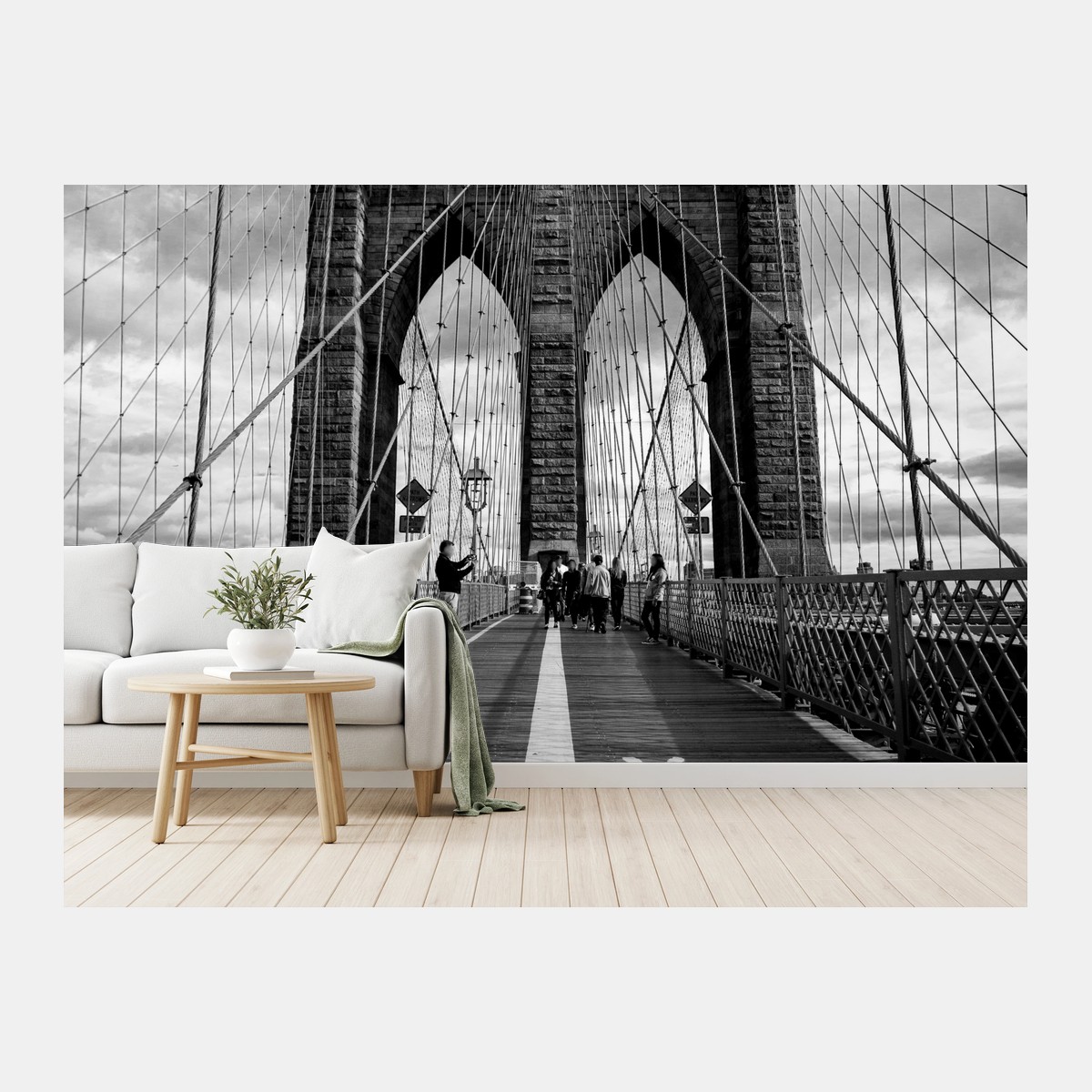 Papier peint pont de Brooklyn en perspective – Wallnifity® Papier peint pont de Brooklyn en perspective – Wallnifity®