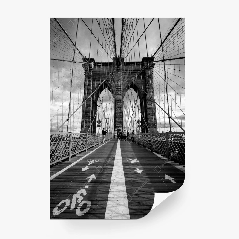 Papier peint pont de Brooklyn en perspective – Wallnifity® Papier peint pont de Brooklyn en perspective – Wallnifity®