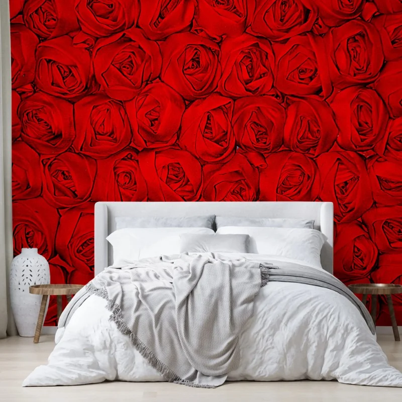 Papier peint mur de roses rouges romantiques – Wallnifity® Papier peint mur de roses rouges romantiques – Wallnifity®