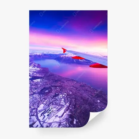 Papier peint envol au-dessus du lac au crépuscule – Wallnifity®