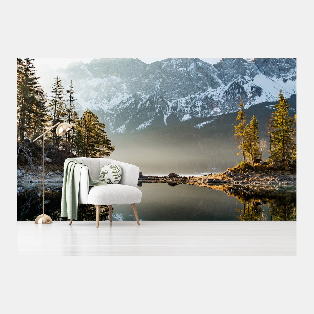 Papier peint reflet alpin au lever du soleil – Wallnifity®