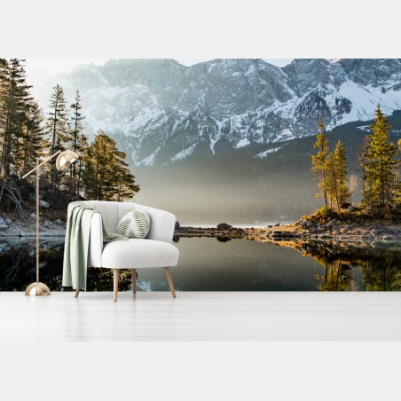 Papier peint reflet alpin au lever du soleil – Wallnifity®