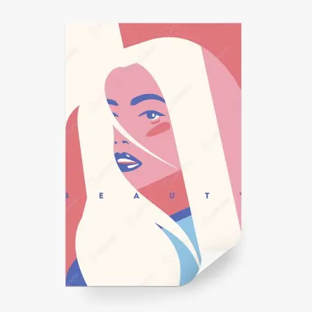 Papier peint portrait pop minimaliste aux tons pastel – Wallnifity®