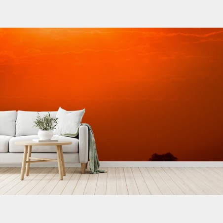 Papier peint coucher de soleil rougeoyant sur le lac – Wallnifity®