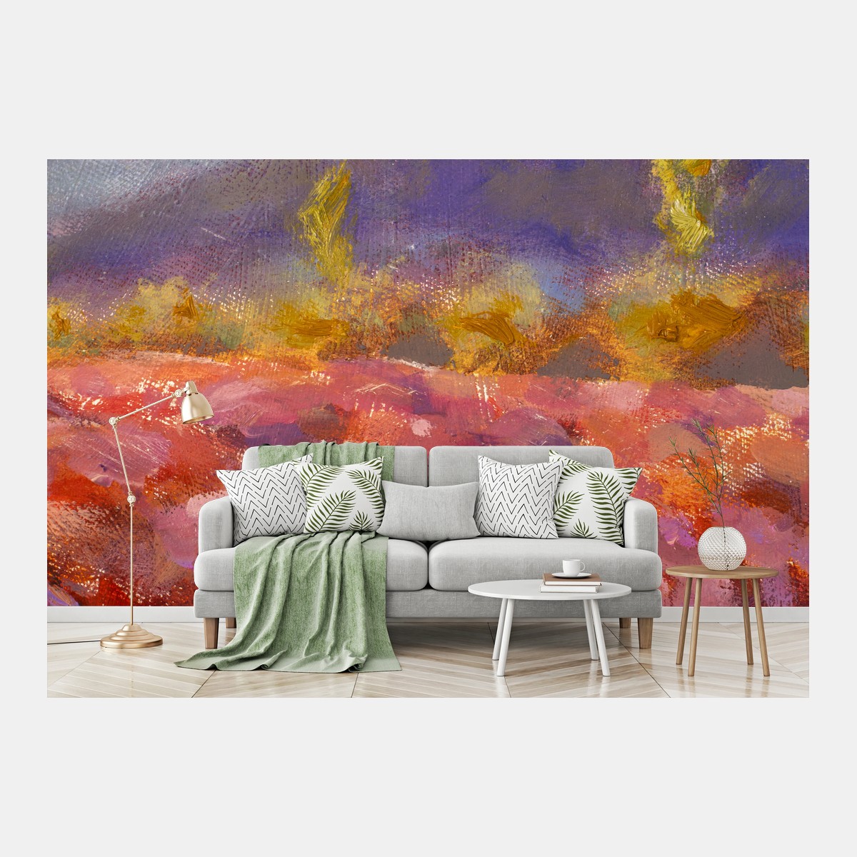 Papier peint champ de lavande impressionniste en Provence – Wallnifity®