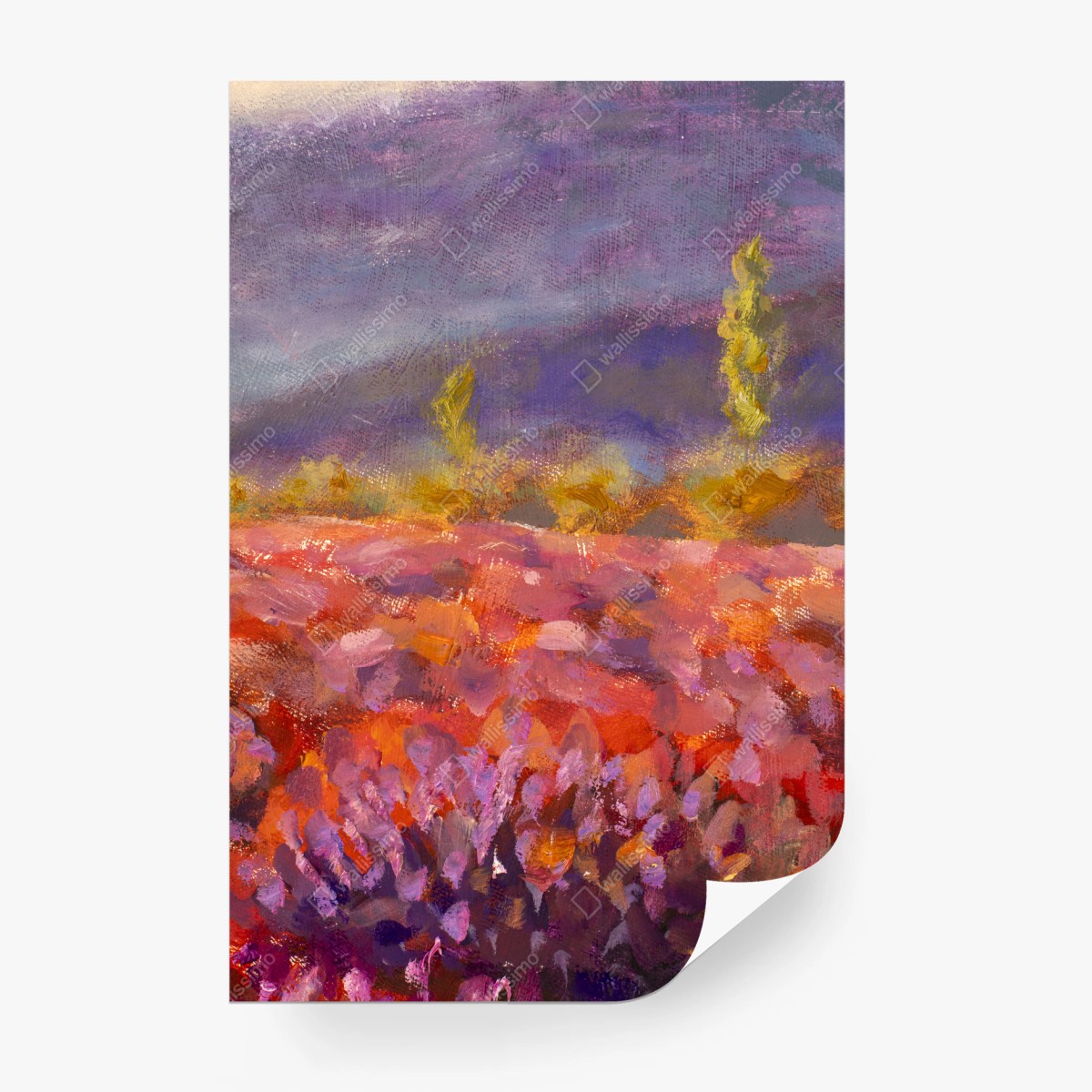 Papier peint champ de lavande impressionniste en Provence – Wallnifity®