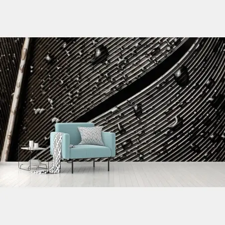 Papier peint plume perlée en gros plan – Wallnifity®