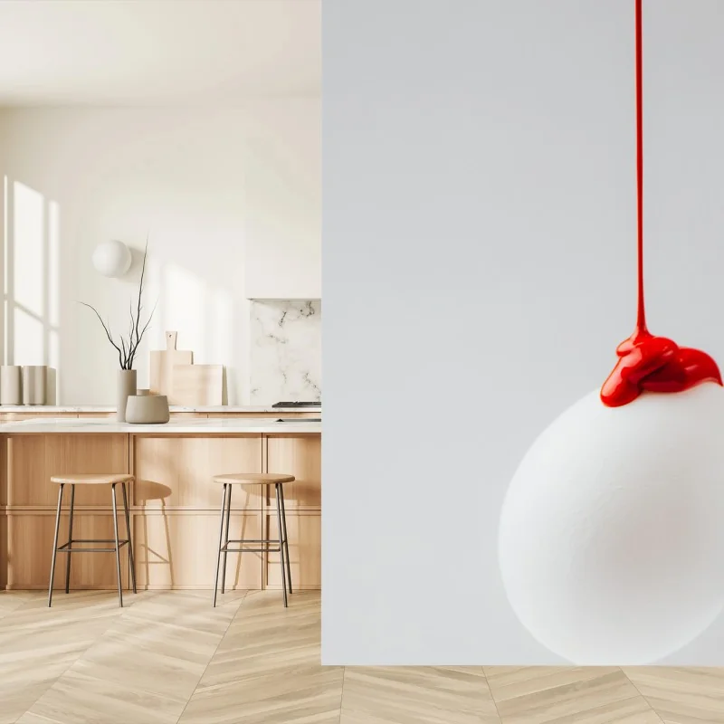 Papier peint œuf minimaliste peint en rouge – Wallnifity® Papier peint œuf minimaliste peint en rouge – Wallnifity®