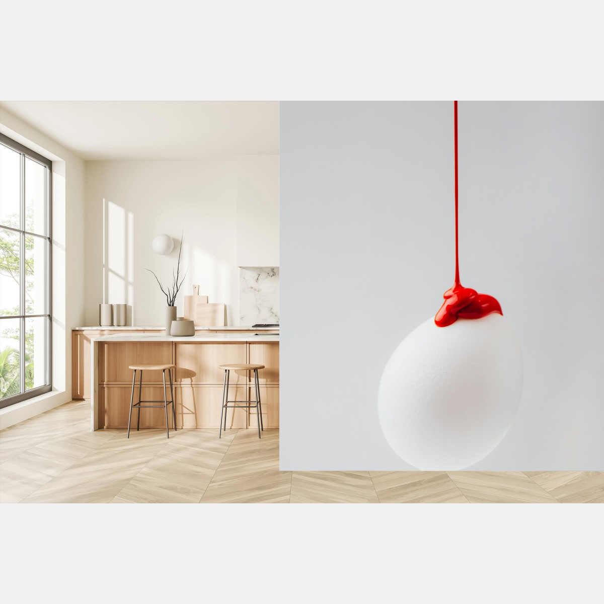 Papier peint œuf minimaliste peint en rouge – Wallnifity® Papier peint œuf minimaliste peint en rouge – Wallnifity®
