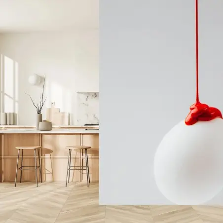 Papier peint œuf minimaliste peint en rouge – Wallnifity®
