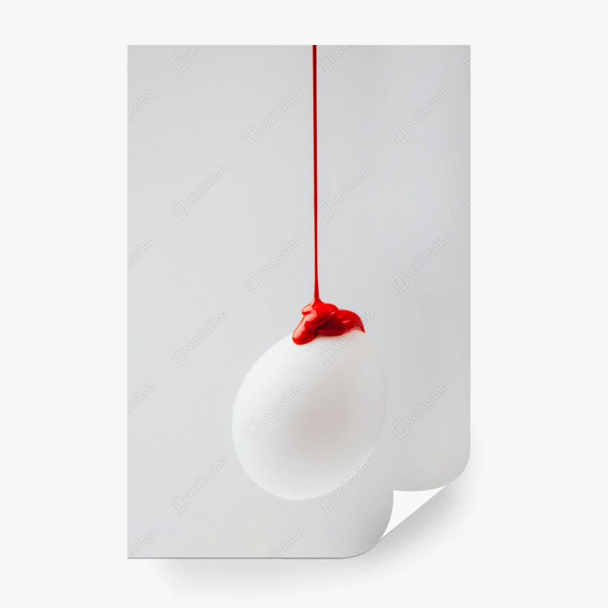 Papier peint œuf minimaliste peint en rouge – Wallnifity® Papier peint œuf minimaliste peint en rouge – Wallnifity®