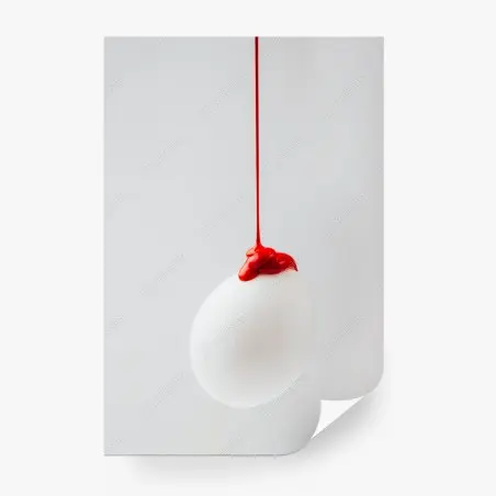 Papier peint œuf minimaliste peint en rouge – Wallnifity®
