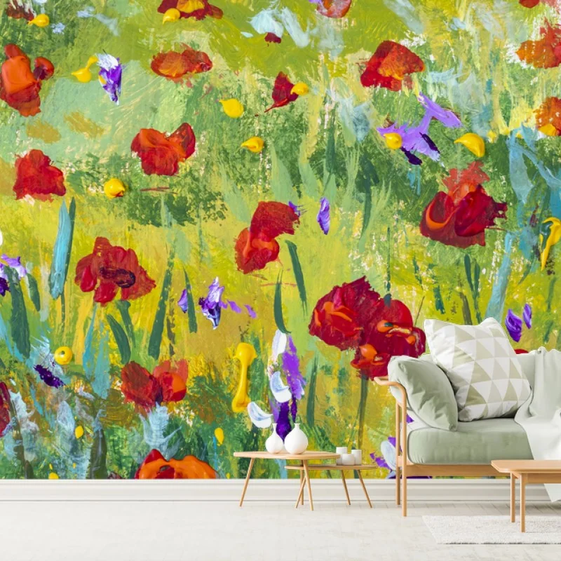 Papier peint champ de coquelicots style Monet – Wallnifity® Papier peint champ de coquelicots style Monet – Wallnifity®