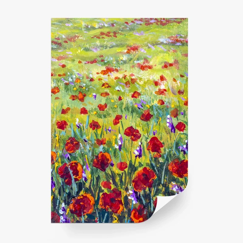 Papier peint champ de coquelicots style Monet – Wallnifity® Papier peint champ de coquelicots style Monet – Wallnifity®