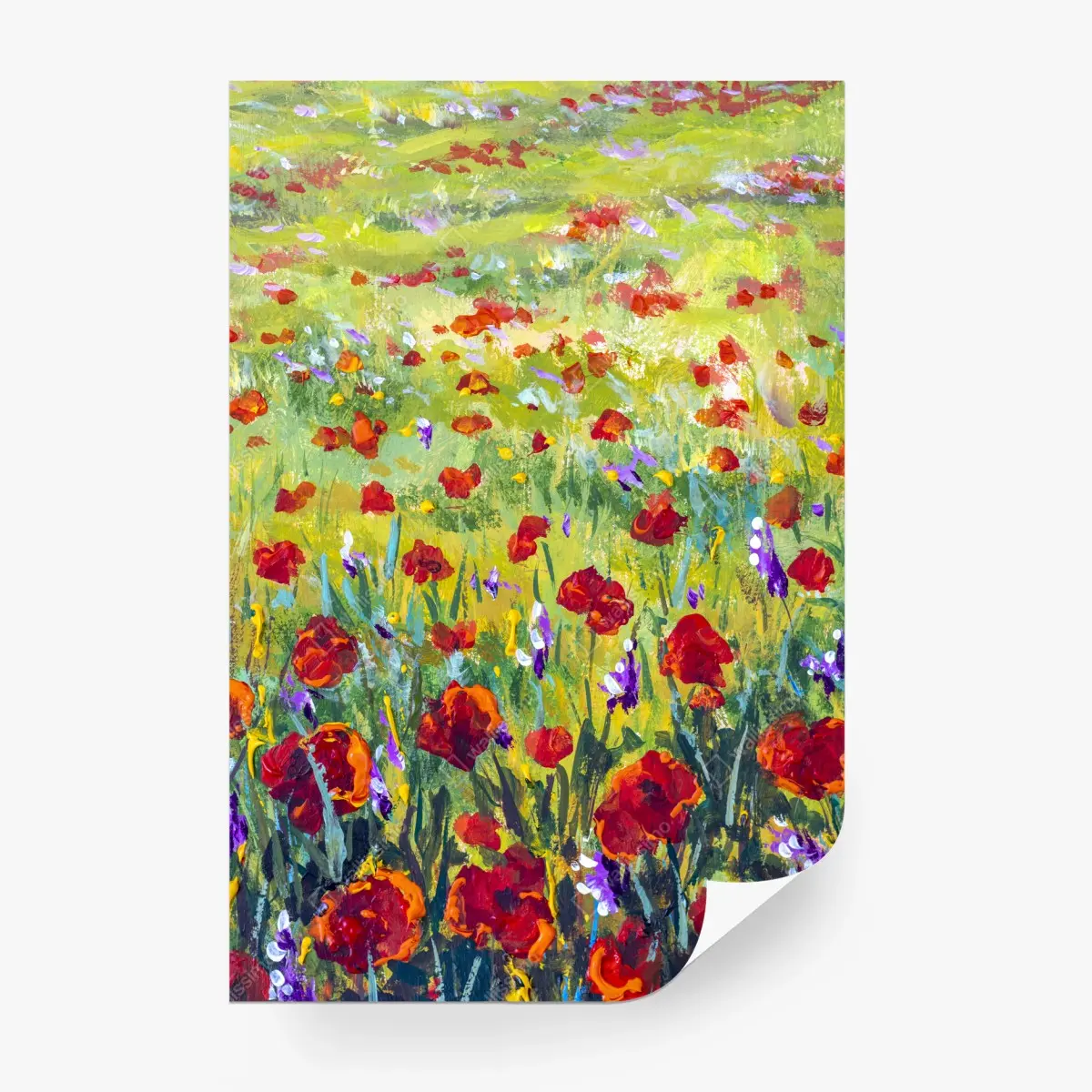 Papier peint champ de coquelicots style Monet – Wallnifity®