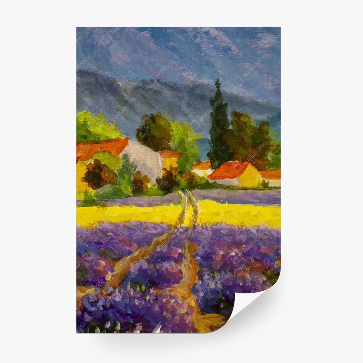 Papier peint champ de lavande au crépuscule – Wallnifity®