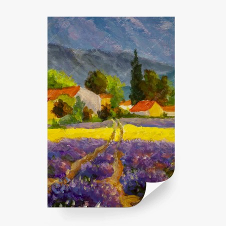 Papier peint champ de lavande au crépuscule – Wallnifity®