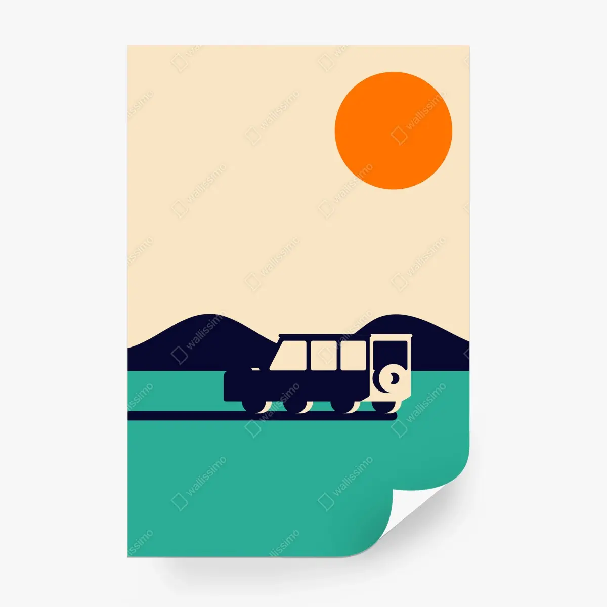 Papier peint escapade rétro au coucher de soleil – Wallnifity®