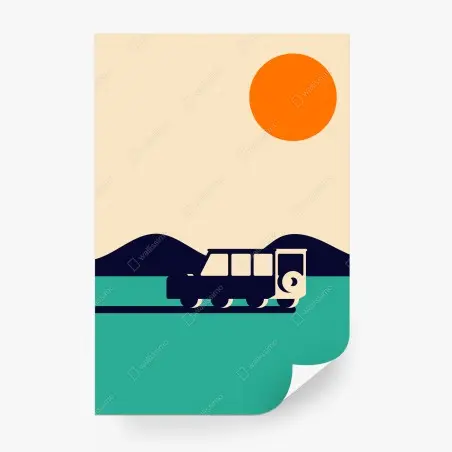 Papier peint escapade rétro au coucher de soleil – Wallnifity®