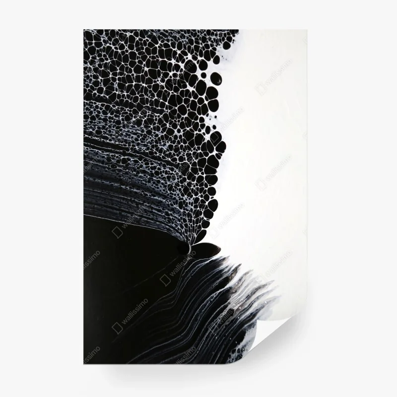 Papier peint mélodie cellulaire en noir et blanc – Wallnifity®