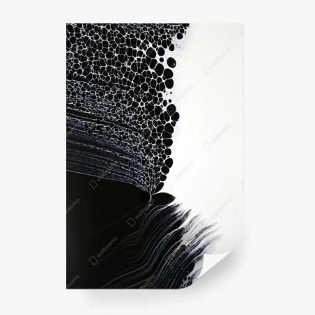 Papier peint mélodie cellulaire en noir et blanc – Wallnifity®